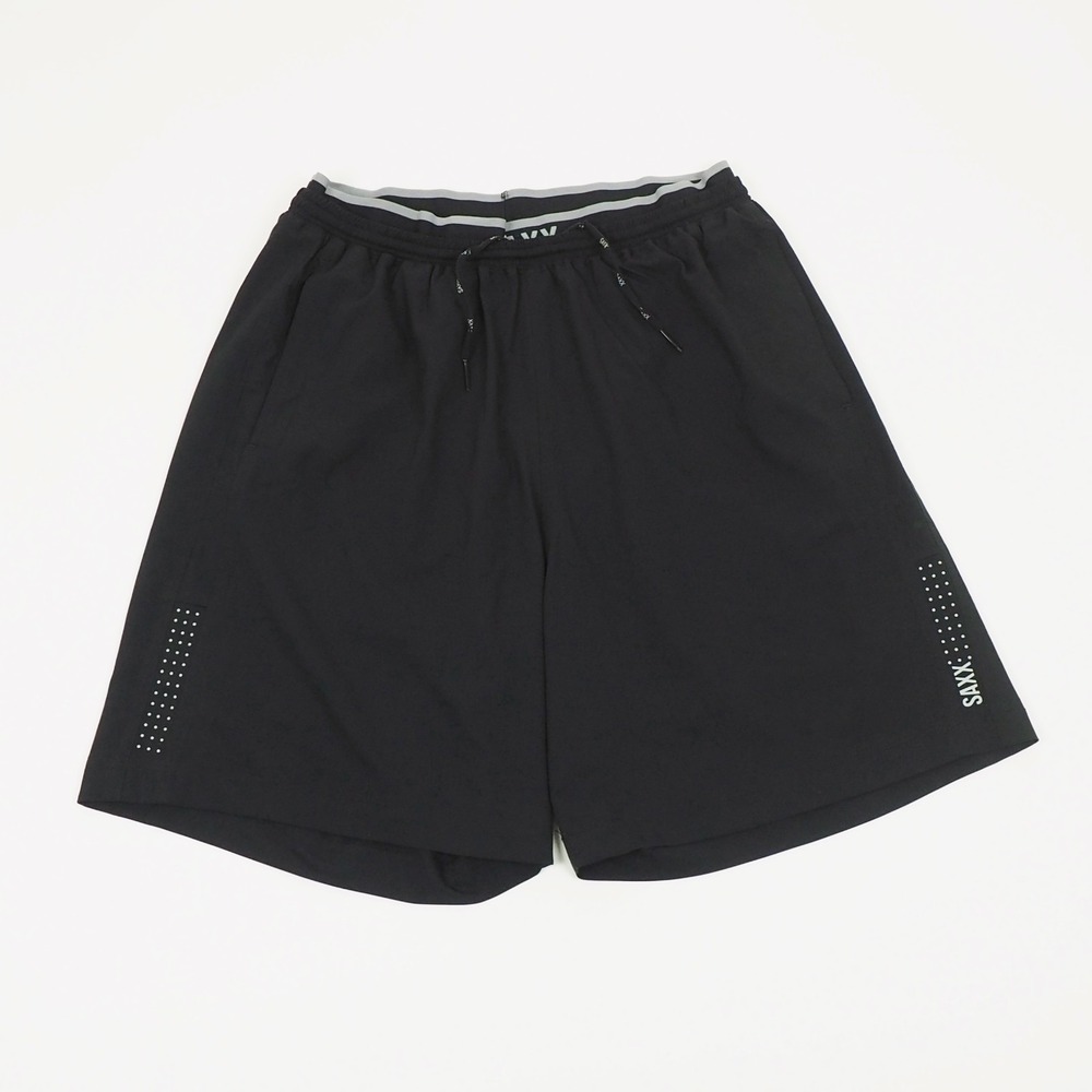 Saxx Kinetic Train Running Shorts Mens Large Black Lined Liner Training Workout